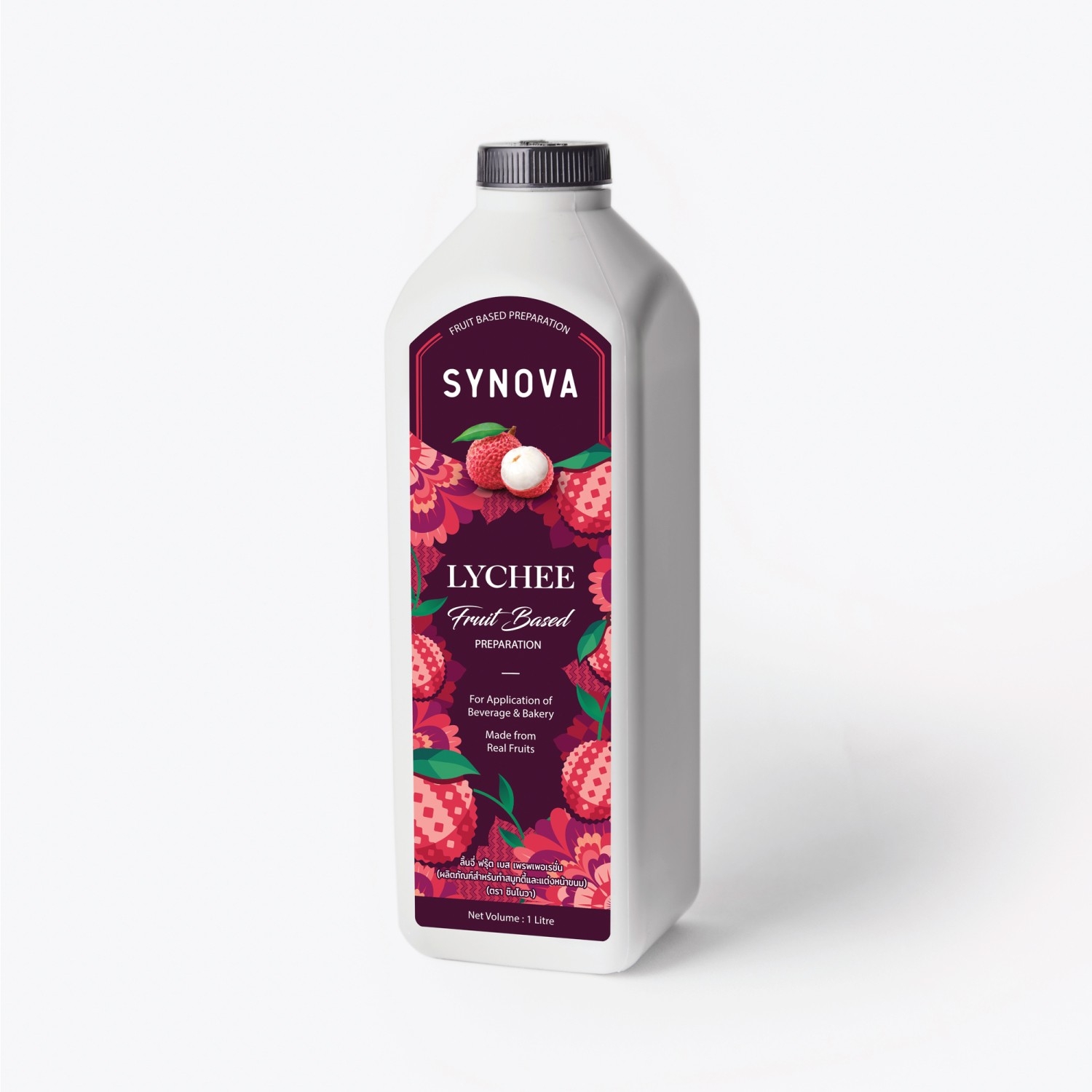 น้ำผลไม้เข้มข้น : SYNOVA ซอสลิ้นจี่เข้มข้น (ขวด)